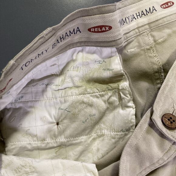 Tommy Bahama Brown Silk Relax Short Sz 36 Pleated Front Pockets Casual Belted - Picture 3 of 8